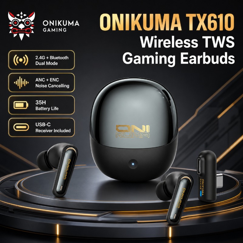 Earbuds Anc Wireless - ONIKUMA TX610 Wireless Gaming Earbuds Dual