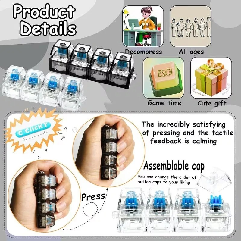 、/LED Keyboard Keychain Fidget - Electronics Gadgets For Kids ulasan dan harga