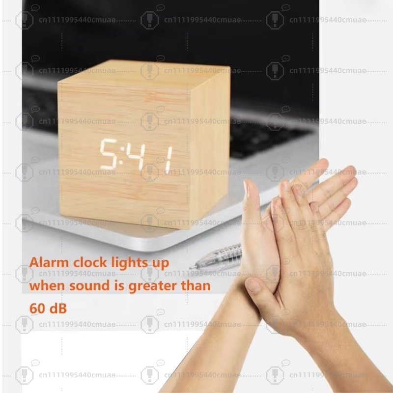 Digital Alarm Clock Wooden Lig - Digital Alarm Clock ulasan dan harga