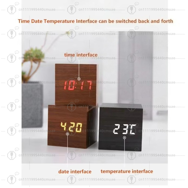 Digital Alarm Clock Wooden Lig - Digital Alarm Clock ulasan dan harga