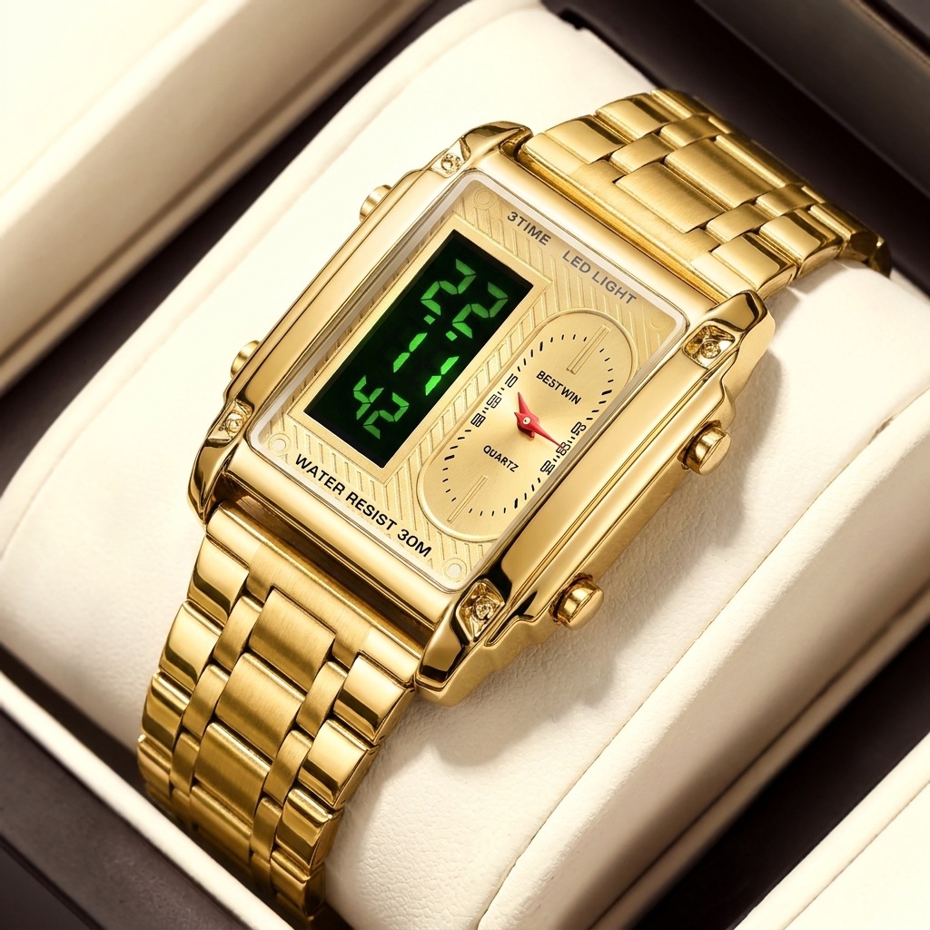 Two Time Zones Men's Digital S - Digital Alarm Clock ulasan dan harga
