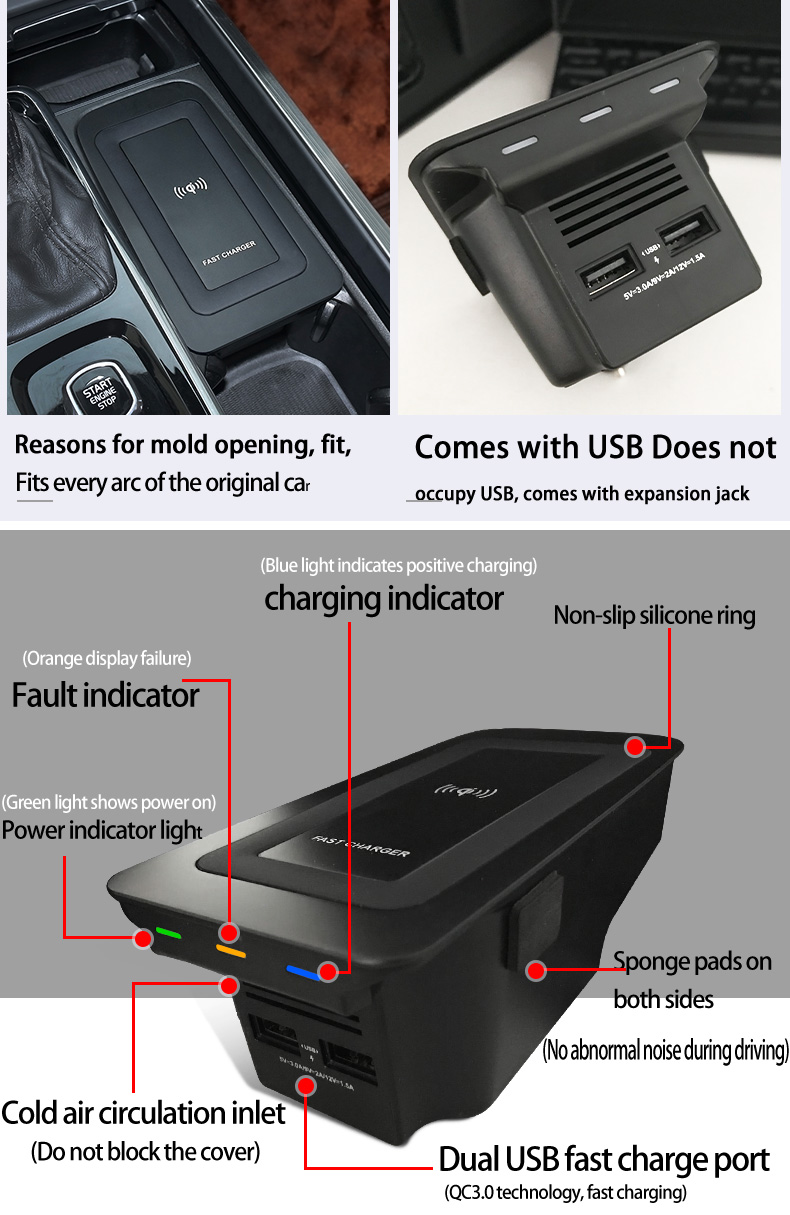 15w Wireless Charger for Volvo - Wireless Phone Charger Pad ulasan dan harga